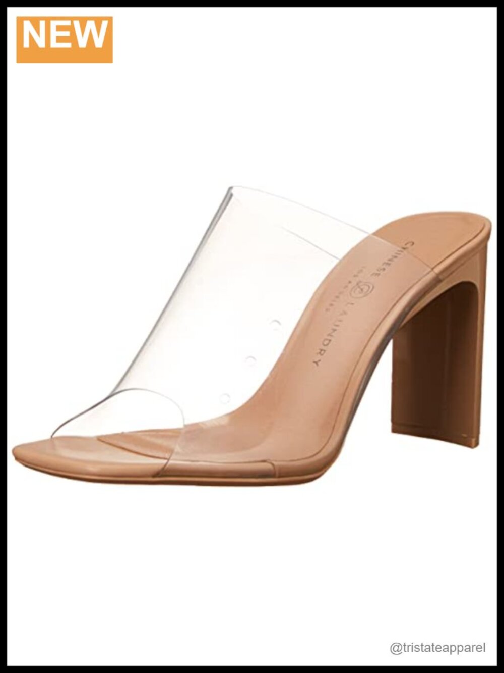Chinese Laundry Jazzz Vinyl Heeled Sandal Slide Block Heel Ankle Strap Open Toe